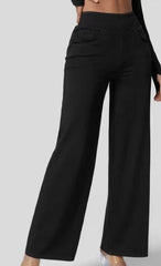 Bardzo rozciągliwe dżinsy z szeroką nogawką i wysokim stanem