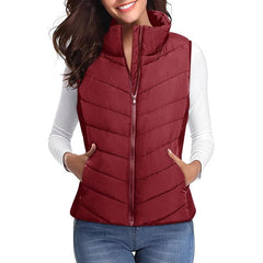 💖 Hot SPRZEDAŻ 50% zniżki ✨️Womens Bez rękawów Zip Up Puffer Vest 💗-Cozy bez objętości