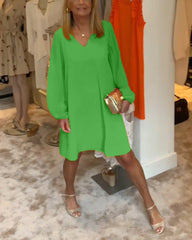 Wygodna mini sukienka z długimi rękawami - styl i komfort