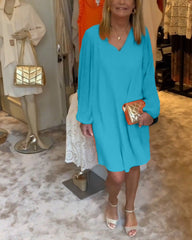 Wygodna mini sukienka z długimi rękawami - styl i komfort