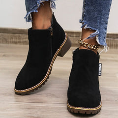 Damskie Botki Buty zamszowe Kozaki na obcasie w dużych rozmiarach Praca na zewnątrz Codzienny Jednokolorowe botki
