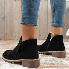 Damskie Botki Buty zamszowe Kozaki na obcasie w dużych rozmiarach Praca na zewnątrz Codzienny Jednokolorowe botki