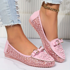 Damskie eleganckie, koronkowe, oddychające, wsuwane, ortopedyczne sandały