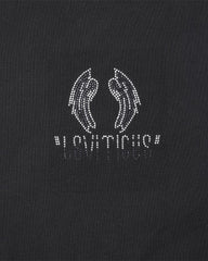 Bluza z długim rękawem i nadrukiem w kształcie serca, ozdobiona kryształkami