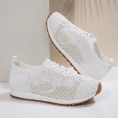 Elegancka koronkowa, oddychająca oddychająca poślizg na ortopedycznych trampkach