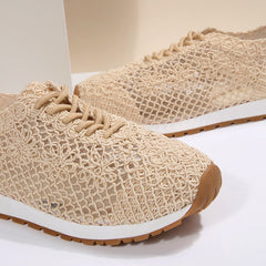 Elegancka koronkowa, oddychająca oddychająca poślizg na ortopedycznych trampkach