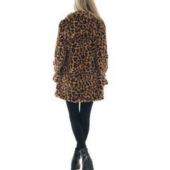 💕Rozpinana z przodu pluszowa kurtka w panterkę