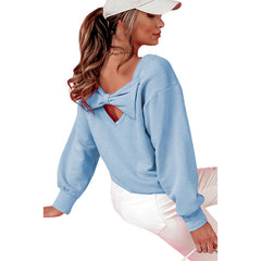 Bluza z okrągłym dekoltem i kokardą