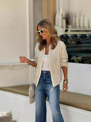 Luźny lub swobodny płaszcz z długimi rękawami i cekinami Star Kisses