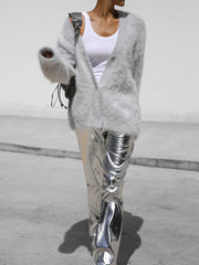 Sue Soft V-neck Thick Knitted Women Sweater