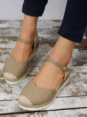 Courtney | Damskie sandały ortopedyczne na koturnie z zakrytymi palcami