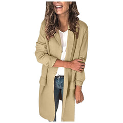 ❄️Jednokolorowa, swobodna marynarka z długim rękawem i imitacją kieszeni dla kobiet