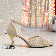 Elegancki pasek imprezowy taniec codziennie spiczaste kobiety