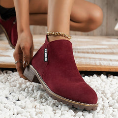 Damskie Botki Buty zamszowe Kozaki na obcasie w dużych rozmiarach Praca na zewnątrz Codzienny Jednokolorowe botki