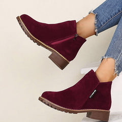 Damskie Botki Buty zamszowe Kozaki na obcasie w dużych rozmiarach Praca na zewnątrz Codzienny Jednokolorowe botki