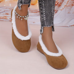 🔥Promocja ostatniego dnia 50% ZNIŻKI - modne damskie pluszowe buty na płaskiej podeszwie Mary Jane