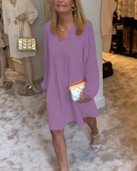 Wygodna mini sukienka z długimi rękawami - styl i komfort