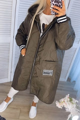 Damski długi płaszcz z kapturem na co dzień