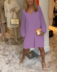 Wygodna mini sukienka z długimi rękawami - styl i komfort