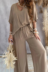 Casualowy nadruk patchworkowy z dekoltem w kształcie litery V, pół rękawa, dwie sztuki (9 kolorów)