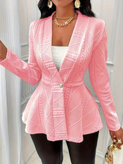 Elegancki płaszcz z długim rękawem i falbaną