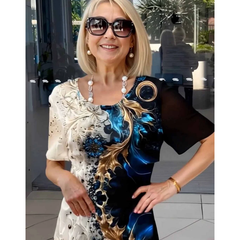 Sukienka damska na lato z nadrukiem kwiatowym