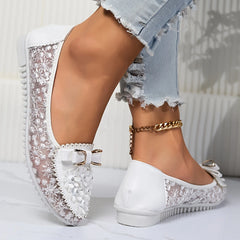 Damskie eleganckie, koronkowe, oddychające, wsuwane, ortopedyczne sandały