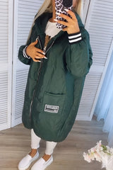 Damski długi płaszcz z kapturem na co dzień