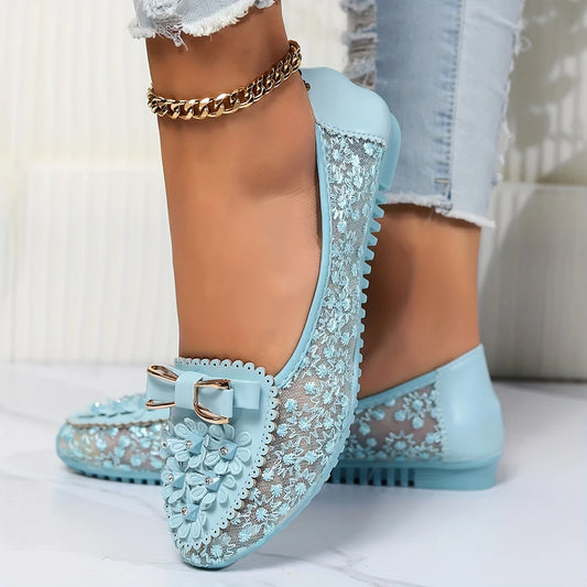 Elegancki koronkowy oddychający poślizg na sandałach ortopedycznych