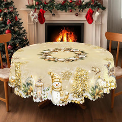 Obrus świąteczny premium – uroczy motyw Świętego Mikołaja i renifera na radosne chwile z rodziną