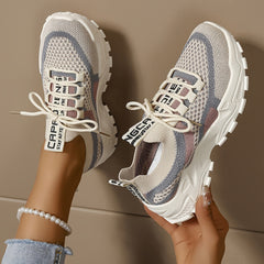 Blok kolorów damskich oddychający ortopedyczne trampki