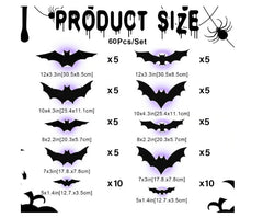 🦇Halloweenowe świecące nietoperze 3D