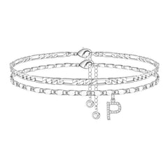 2 sztuki – Bransoletki na kostkę z warstwowymi literami