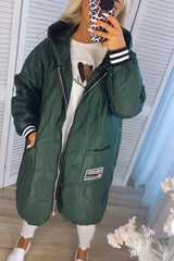 Damski długi płaszcz z kapturem na co dzień