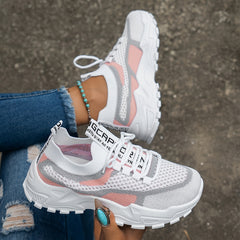 Blok kolorów damskich oddychający ortopedyczne trampki