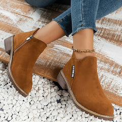 Damskie Botki Buty zamszowe Kozaki na obcasie w dużych rozmiarach Praca na zewnątrz Codzienny Jednokolorowe botki