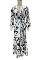 Codzienny, swobodny, geometryczny nadruk, sznurowany, kontrastowy, jednoczęściowy garnitur z dekoltem w kształcie litery U. Sukienki