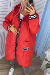 Damski długi płaszcz z kapturem na co dzień