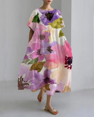 Damska luźna sukienka z nadrukiem, na co dzień