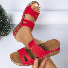 Damskie wygodne, jednokolorowe, codzienne, ortopedyczne sandały