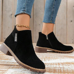 Damskie Botki Buty zamszowe Kozaki na obcasie w dużych rozmiarach Praca na zewnątrz Codzienny Jednokolorowe botki