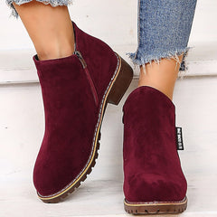 Damskie Botki Buty zamszowe Kozaki na obcasie w dużych rozmiarach Praca na zewnątrz Codzienny Jednokolorowe botki