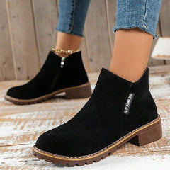 Damskie Botki Buty zamszowe Kozaki na obcasie w dużych rozmiarach Praca na zewnątrz Codzienny Jednokolorowe botki