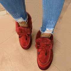 🔥Damskie buty z grubej, ciepłej bawełny, z okrągłym noskiem i polarem