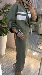 Sukienka z okrągłym dekoltem i marynarka damska, garnitur casualowy