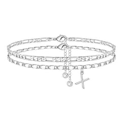 2 sztuki – Bransoletki na kostkę z warstwowymi literami