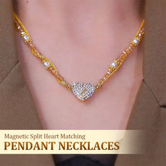 Magnetyczny naszyjnik z parą dzielonych serc