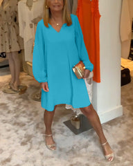 Wygodna mini sukienka z długimi rękawami - styl i komfort