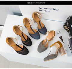 Damskie buty ślubne Mary Jane z okrągłymi noskami i niskim obcasem blokowym z paskiem w kształcie litery T