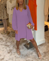 Wygodna mini sukienka z długimi rękawami - styl i komfort